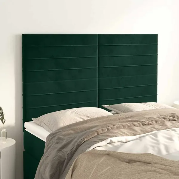 Tête de lit Vert foncé 144 x 5 x 118/128 cm Velours