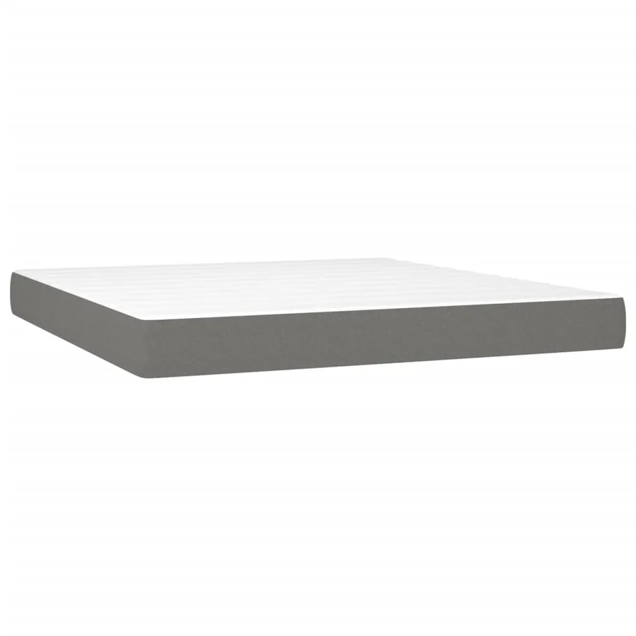 Sommier à lattes de lit avec matelas Gris foncé 160x200cm Tissu - 5