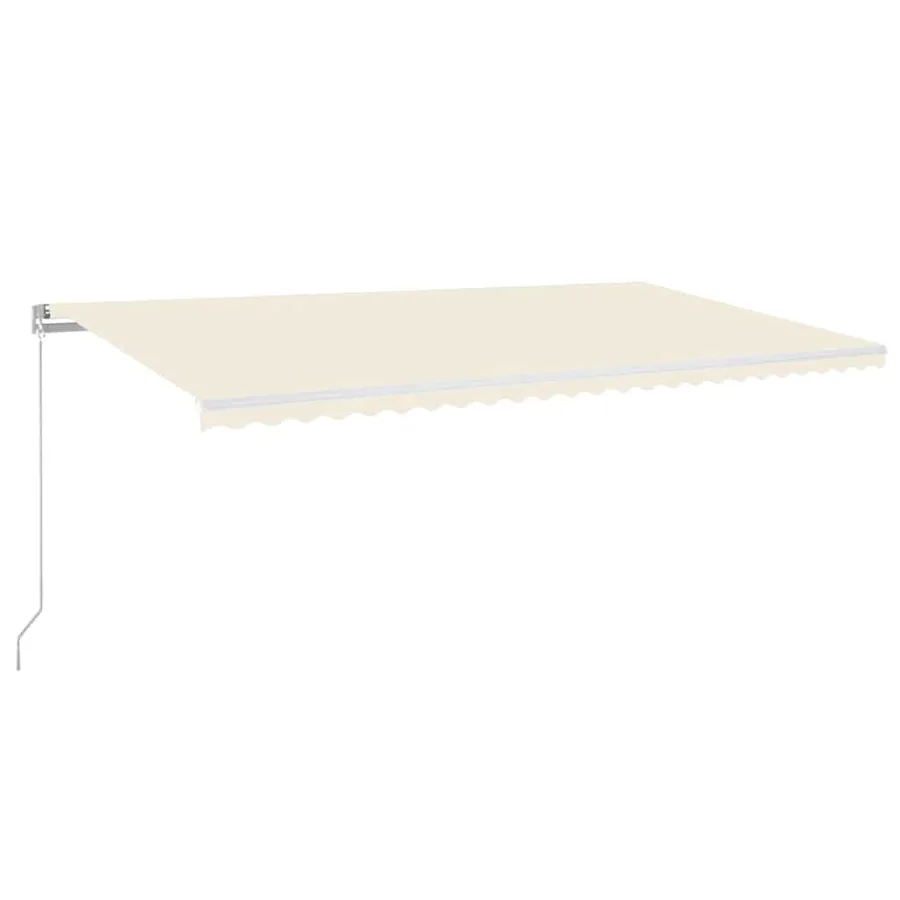 Auvent manuel rétractable avec LED 600x300 cm Crème - 2