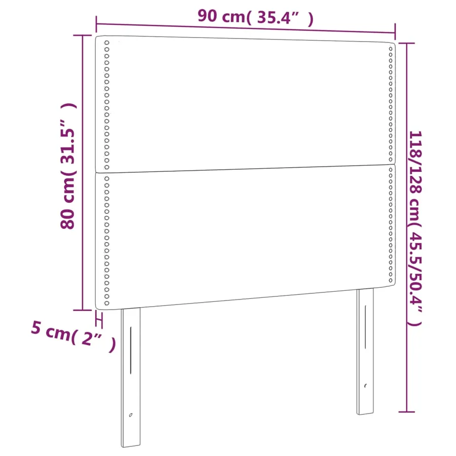 Tête de lit Rose 90x5x118/128 cm Velours - 8