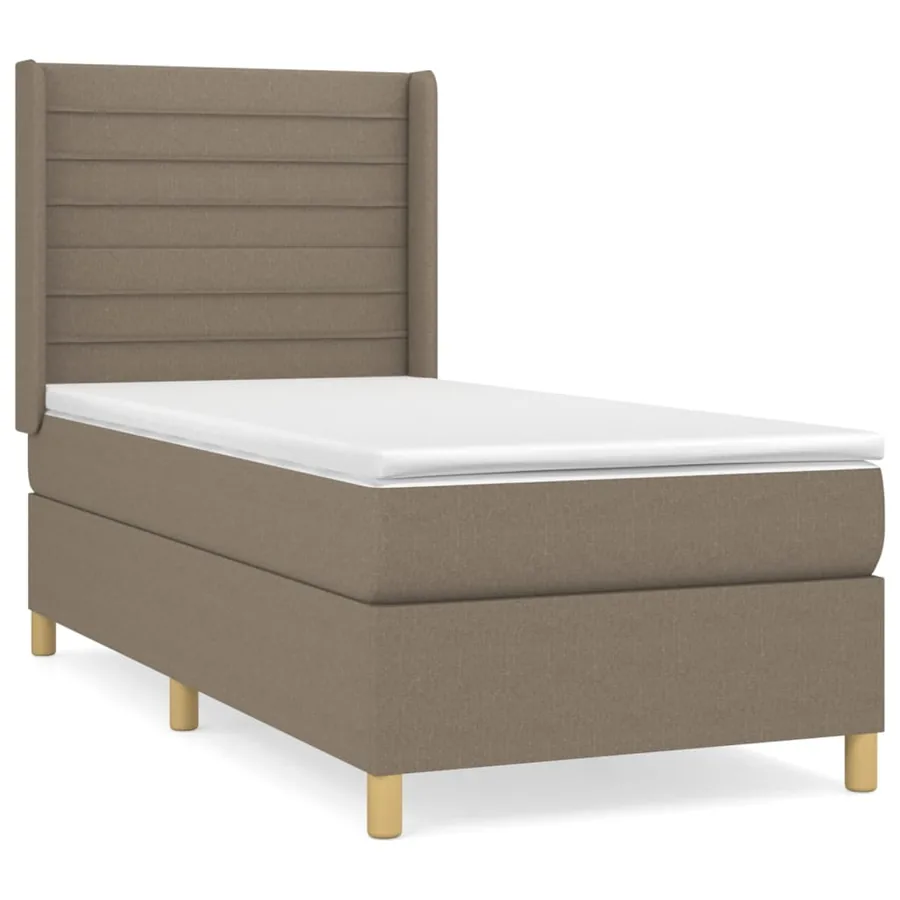 Sommier à lattes de lit avec matelas Taupe 90x190 cm Tissu - 2