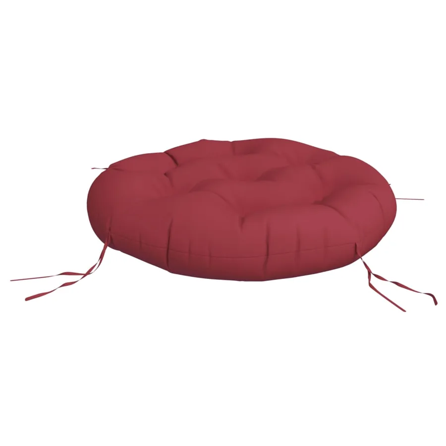 Coussin rond rouge bordeaux Ø 60 x11 cm tissu oxford - 4