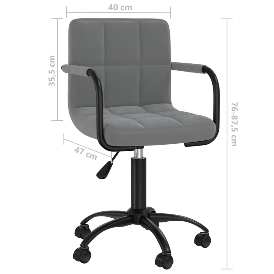 Chaise pivotante de salle à manger Gris foncé Velours - 7