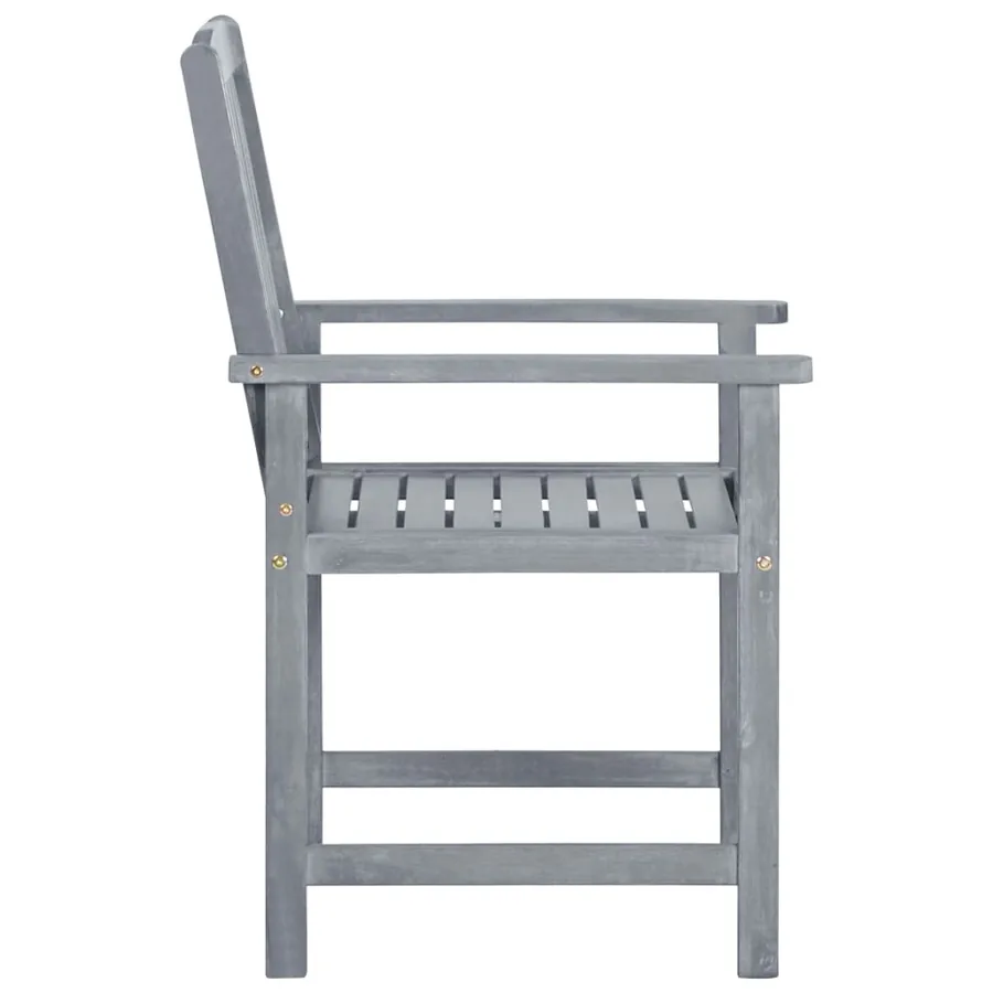 Chaises de jardin lot de 6 Bois d'acacia massif Gris - 4