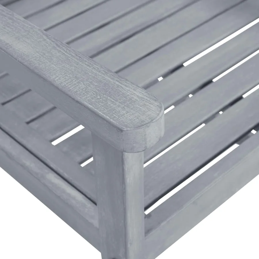 Chaises de jardin lot de 6 Bois d'acacia massif Gris - 6