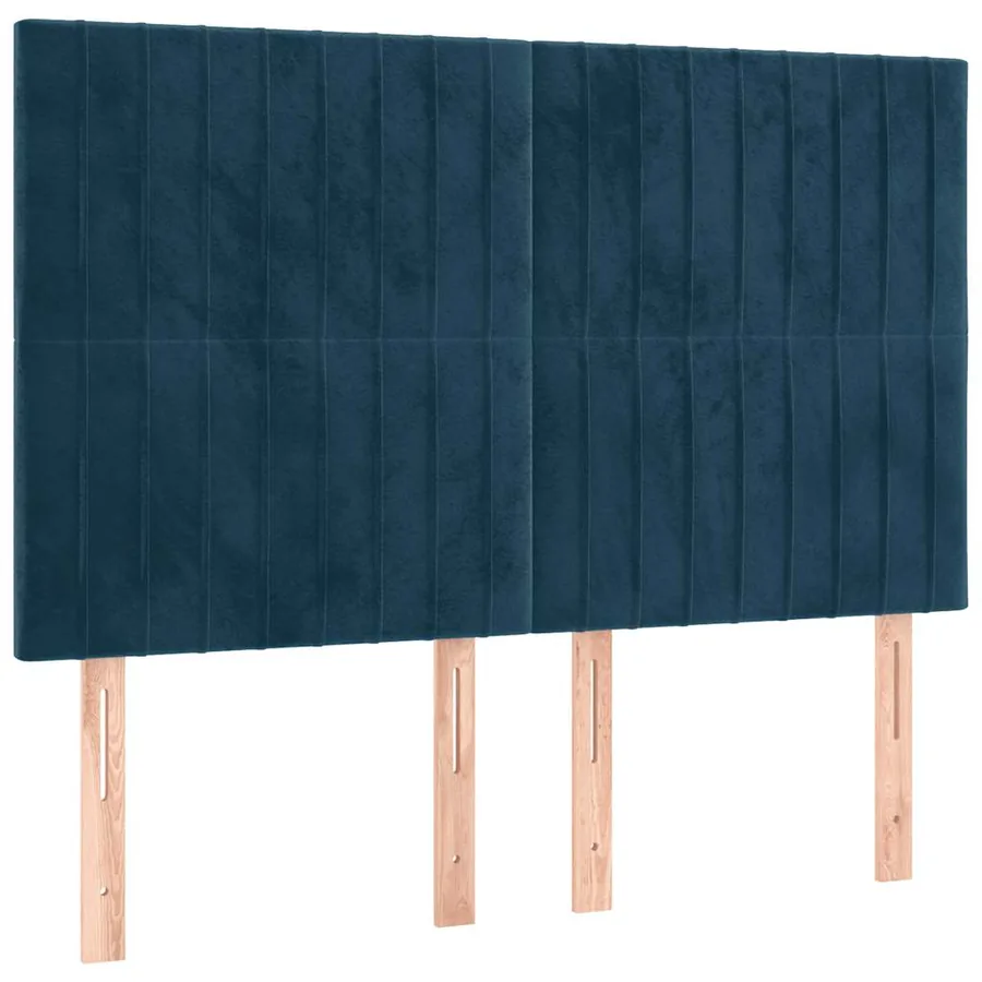Sommier à lattes de lit et matelas Bleu foncé 140x200cm Velours - 6