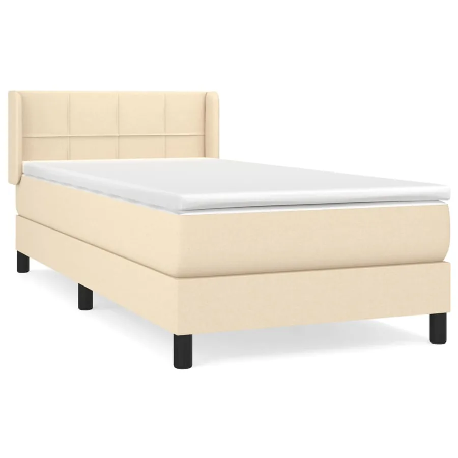 Sommier à lattes de lit avec matelas Crème 80x200 cm Tissu - 2