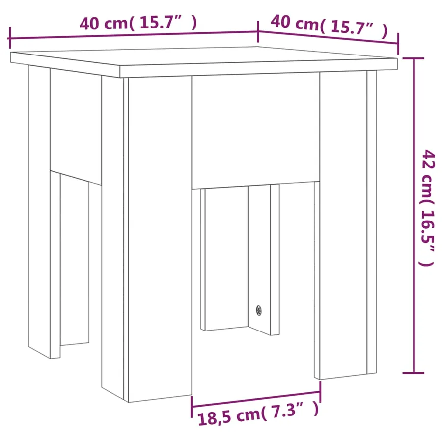 Table basse Sonoma gris 40x40x42 cm Bois d'ingénierie - 7