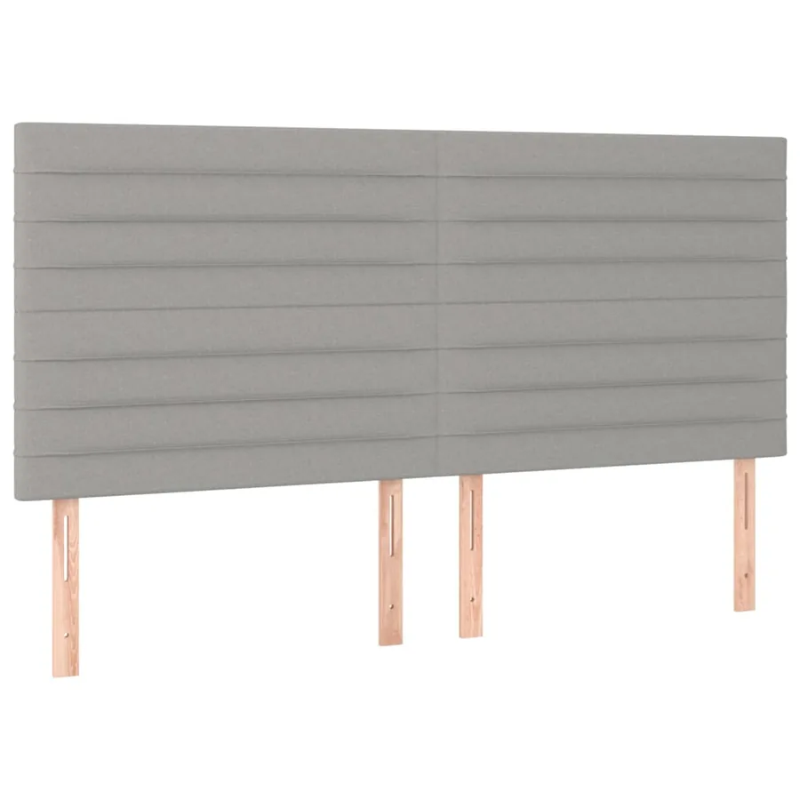Tête de lit à LED Gris clair 160x5x118/128 cm Tissu - 4