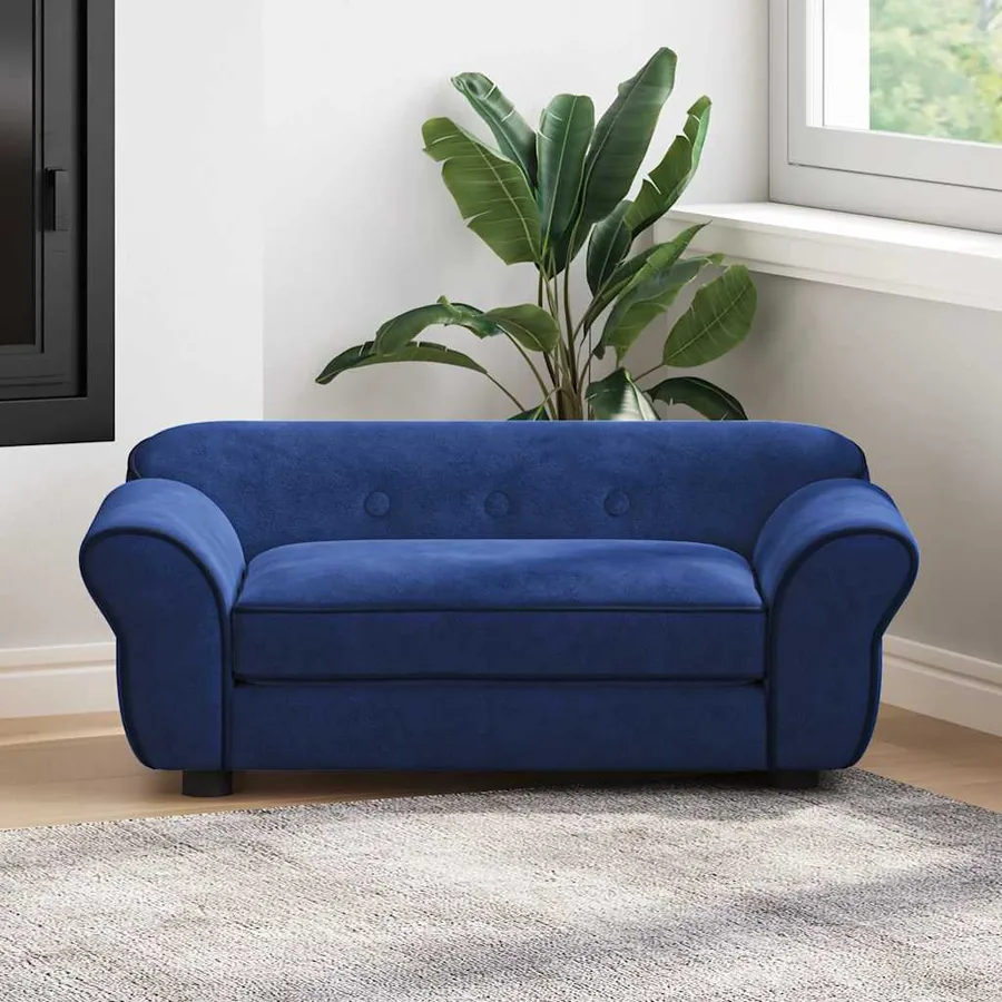 Canapé pour chien Bleu 72x45x30 cm Peluche