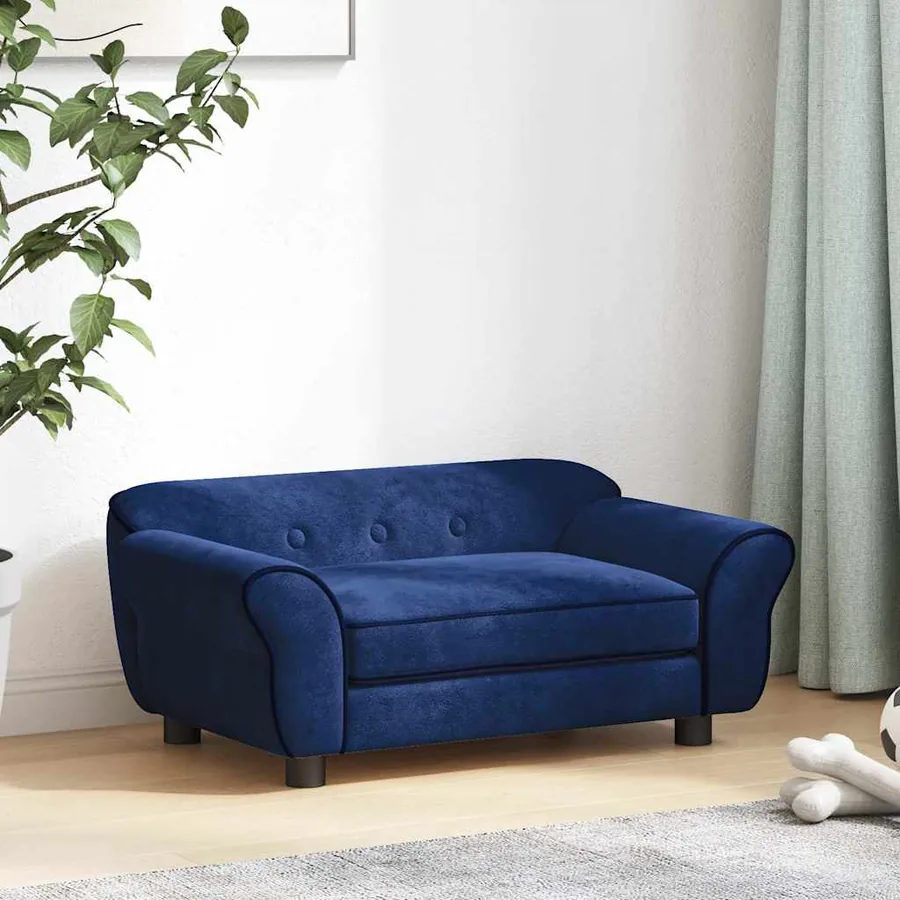 Canapé pour chien Bleu 72x45x30 cm Peluche - 3