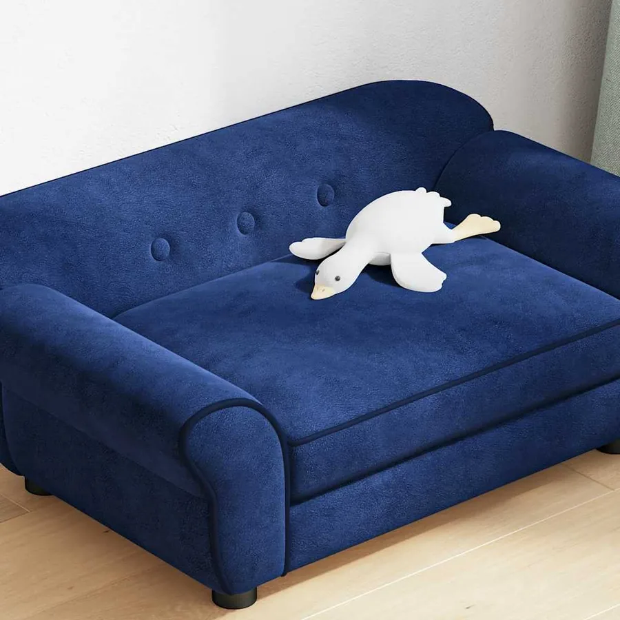 Canapé pour chien Bleu 72x45x30 cm Peluche - 4