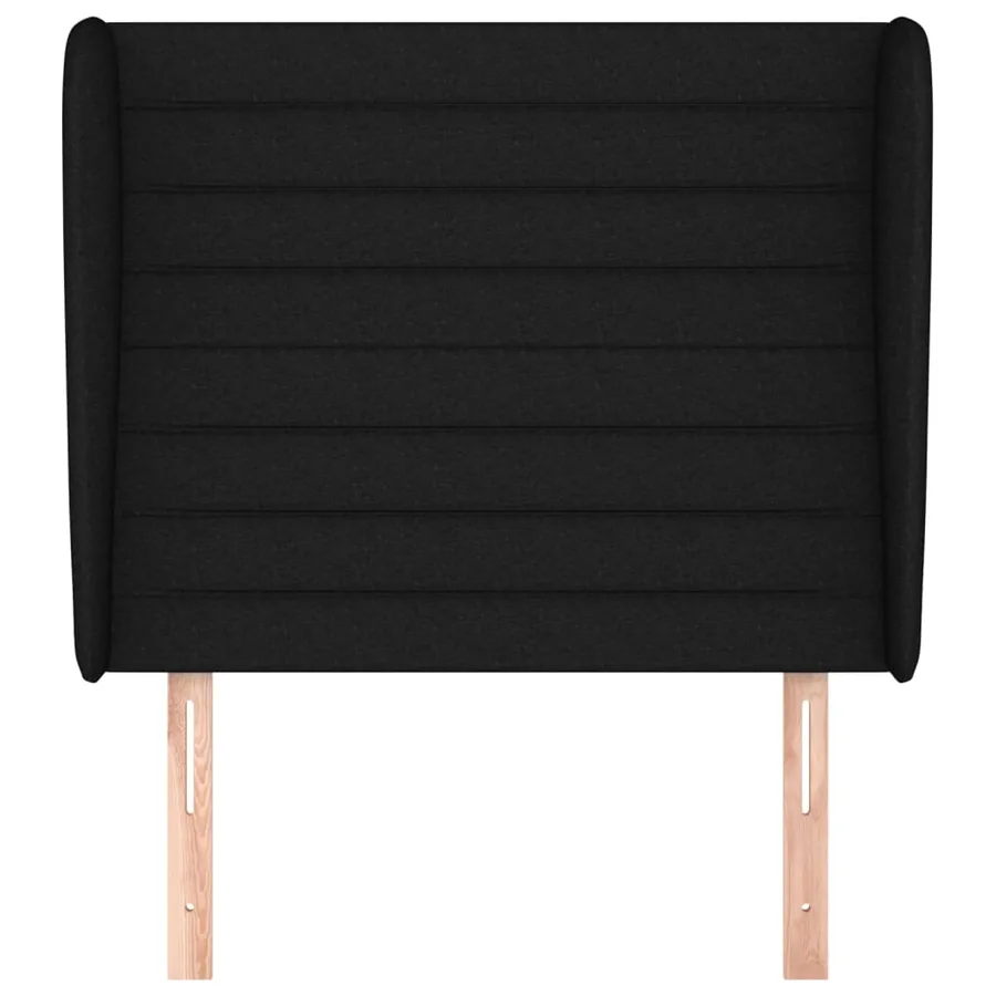 Tête de lit avec oreilles Noir 93x23x118/128 cm Tissu - 3