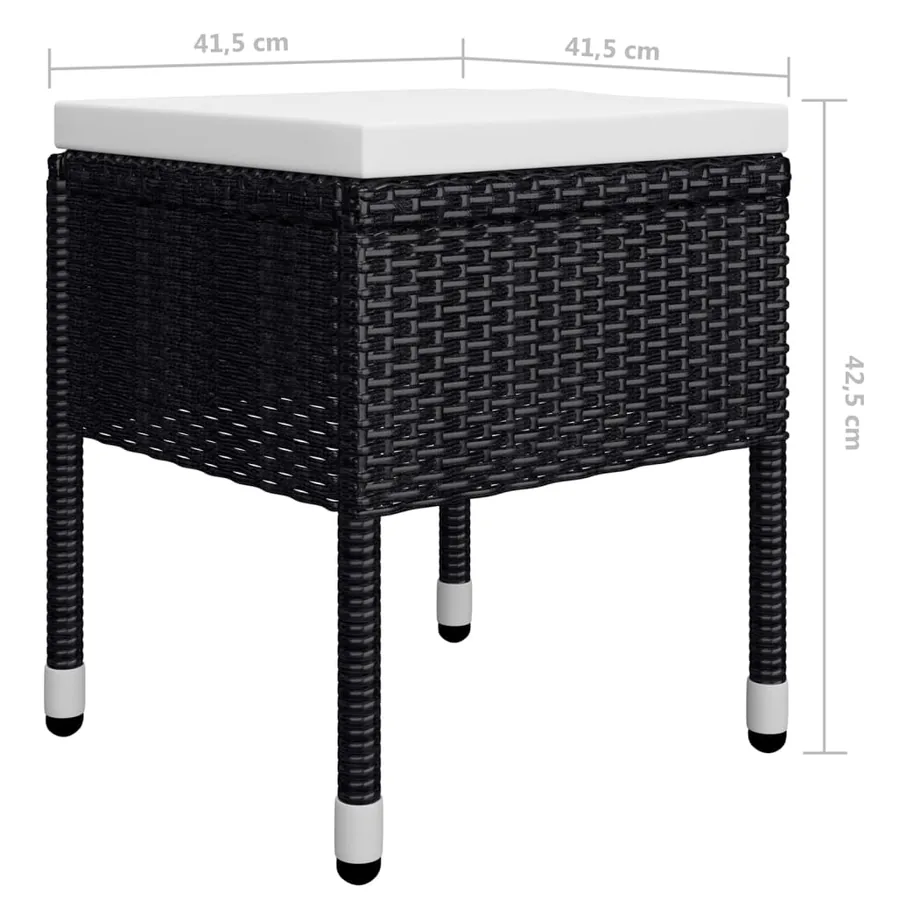 Ensemble à manger de jardin 5 pcs Noir - 14