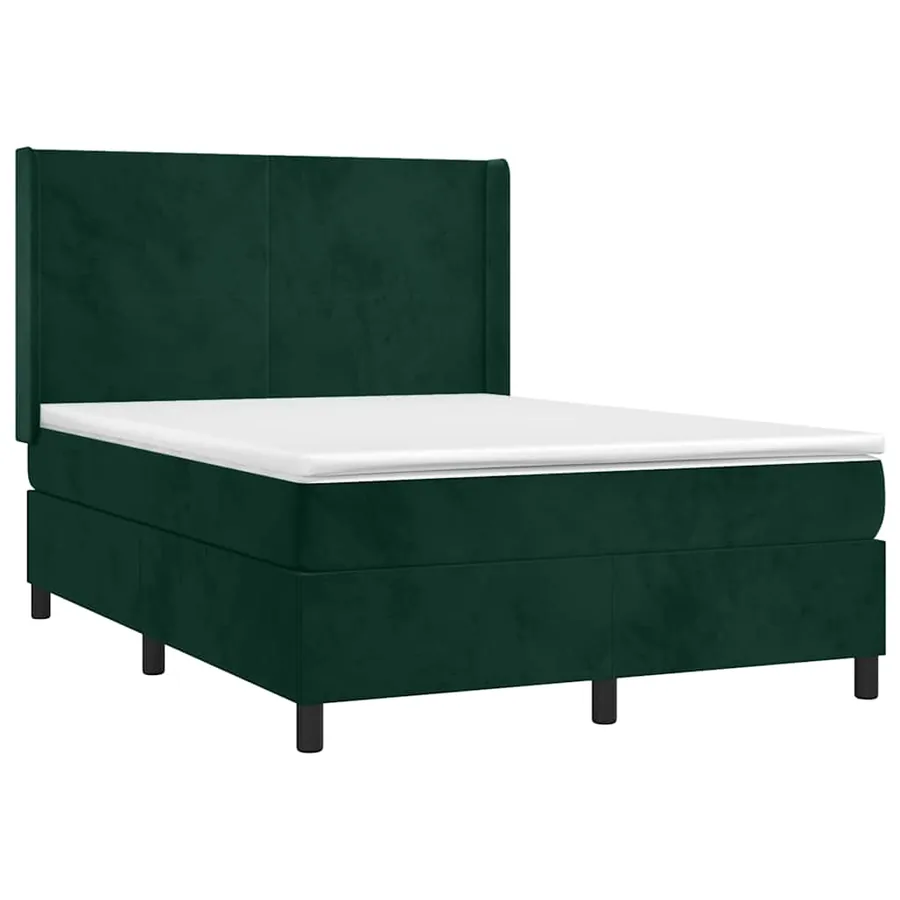 Sommier à lattes de lit et matelas Vert foncé 140x200cm Velours - 3