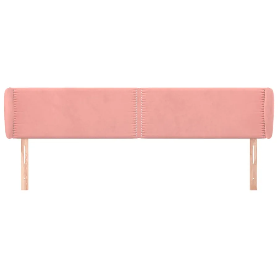 Tête de lit avec oreilles Rose 183x23x78/88 cm Velours - 3