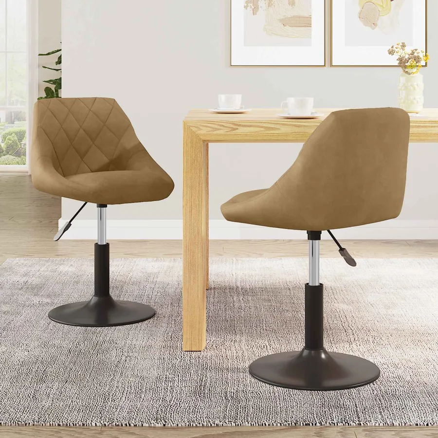 Chaises de salle à manger pivotantes 2 pcs Marron