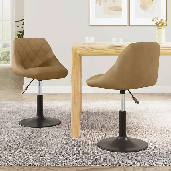 Chaises de salle à manger pivotantes 2 pcs Marron
