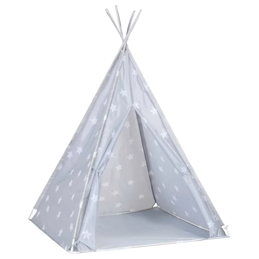 Tente tipi pour enfants avec sac Polyester Gris 115x115x160 cm - 3