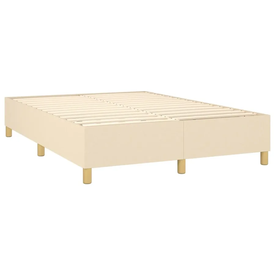 Sommier à lattes de lit avec matelas Crème 140x190 cm Tissu - 4