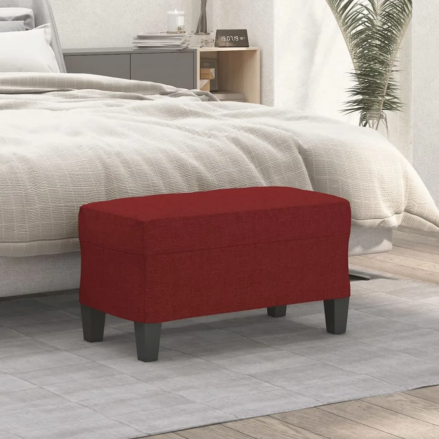Banc Rouge bordeaux 70x35x41 cm Tissu