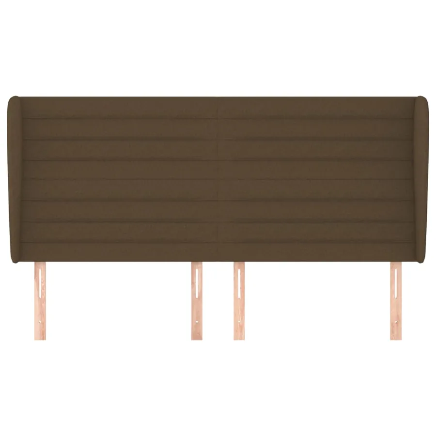 Tête de lit avec oreilles Marron foncé 163x23x118/128 cm Tissu - 3