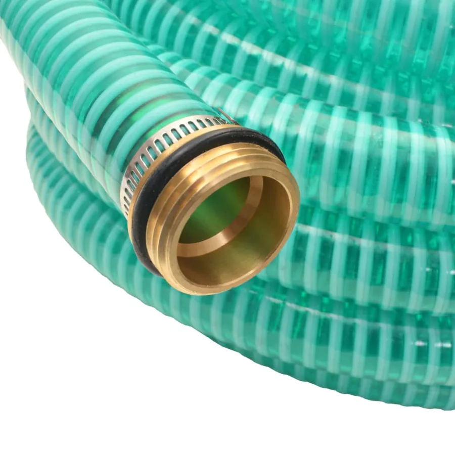 Tuyau d'aspiration avec raccords en laiton 3 m 25 mm Vert - 2