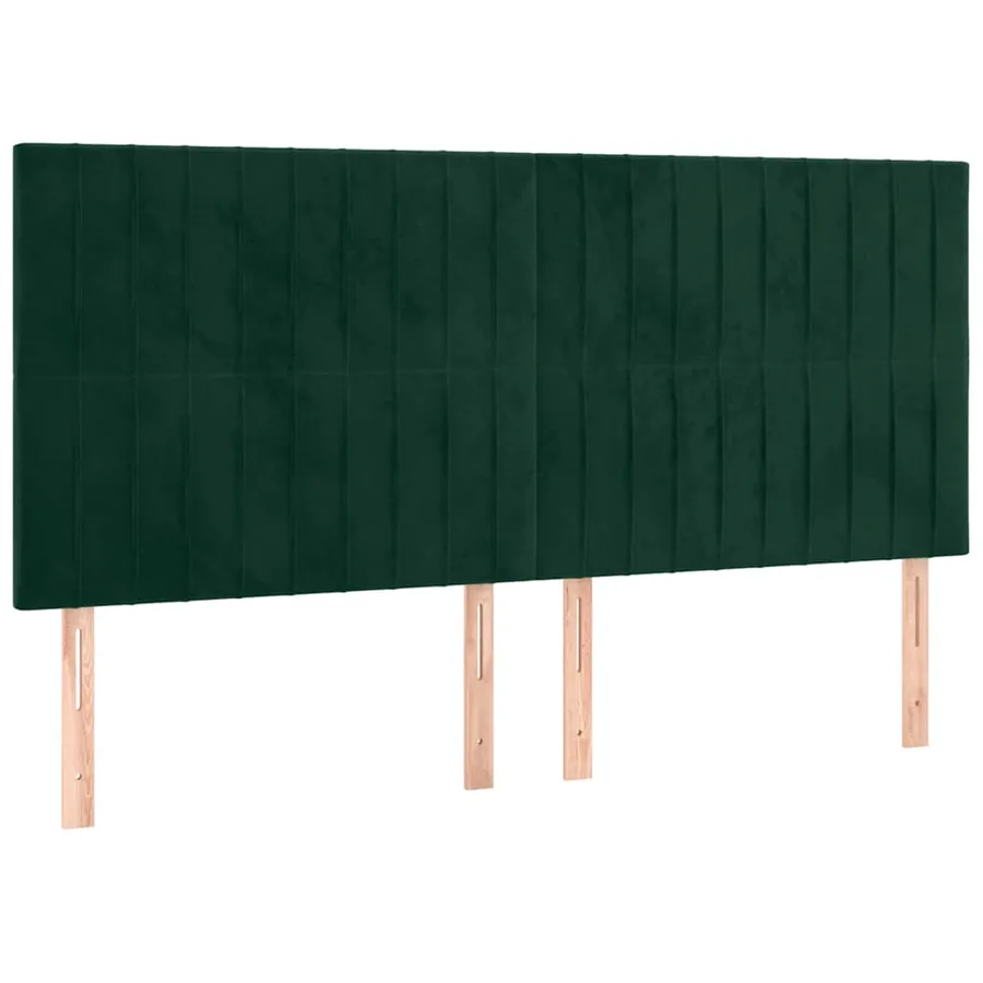 Tête de lit à LED Vert foncé 160x5x118/128 cm Velours - 3