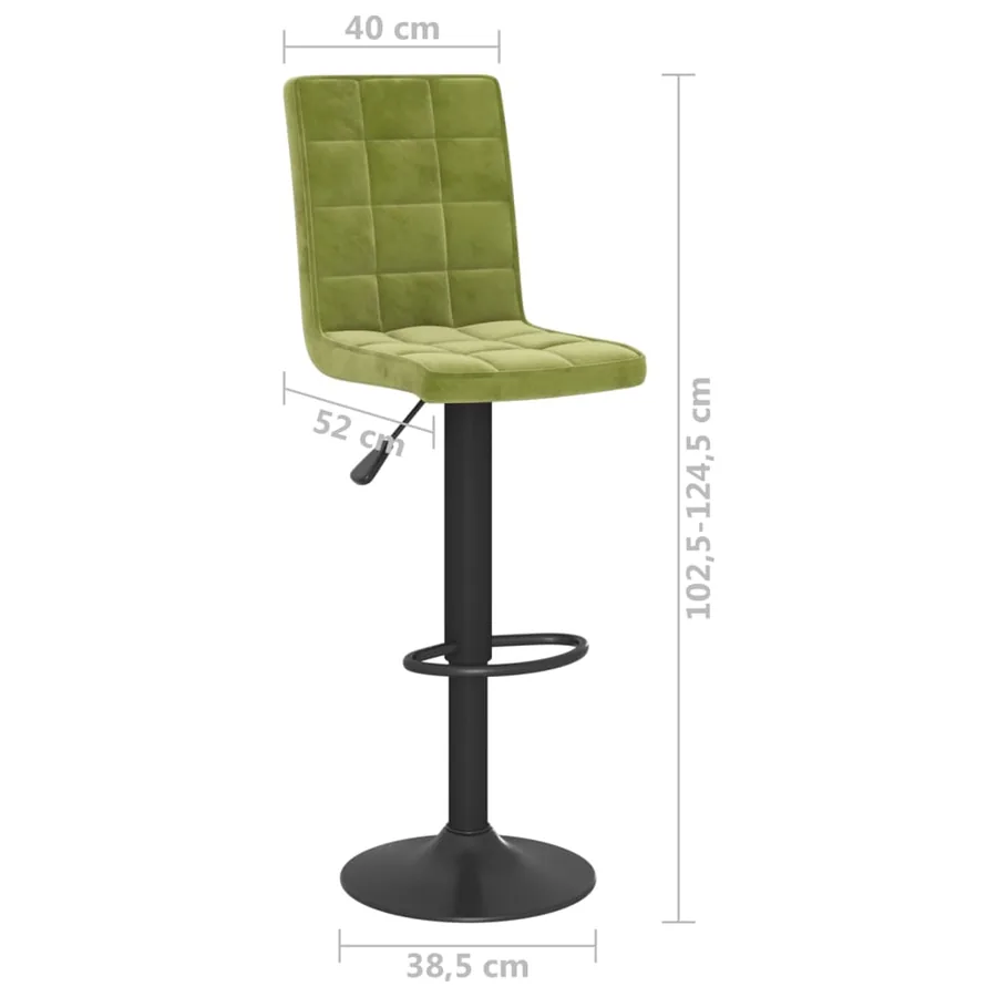 Tabourets de bar lot de 2 vert clair velours - 10