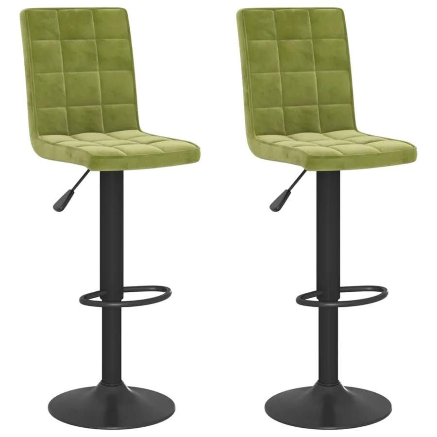 Tabourets de bar lot de 2 vert clair velours - 2