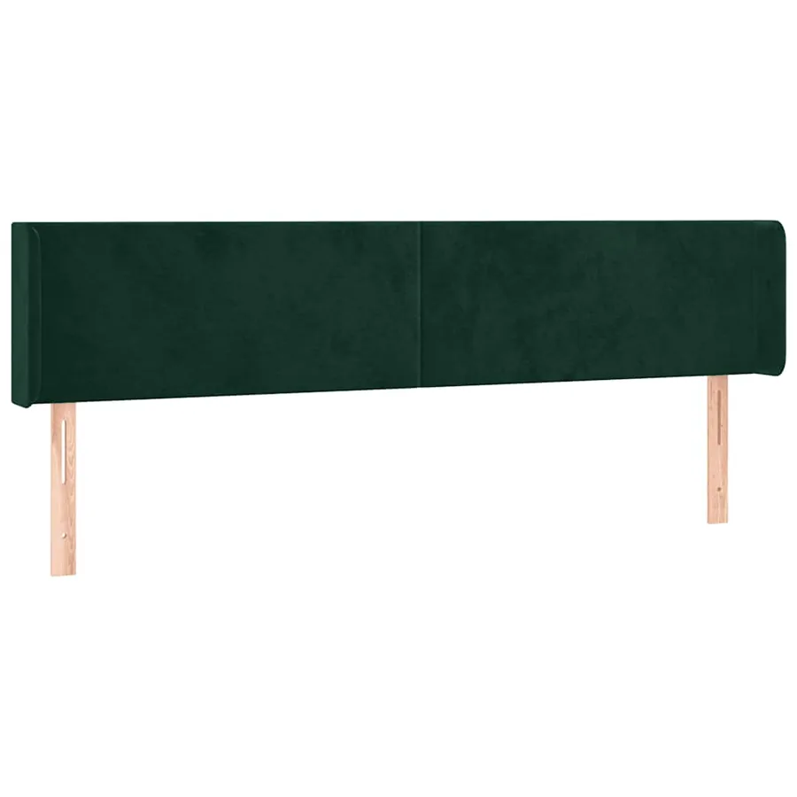 Tête de lit avec oreilles Vert foncé 183x16x78/88 cm Velours - 2