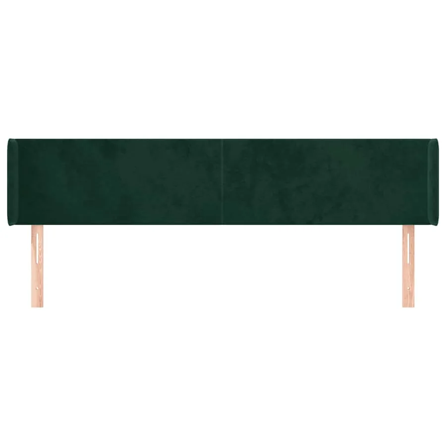 Tête de lit avec oreilles Vert foncé 183x16x78/88 cm Velours - 3