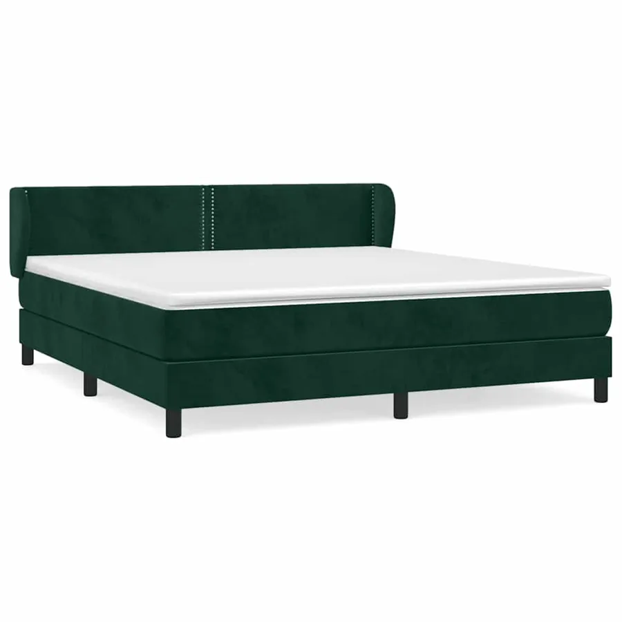 Sommier à lattes de lit et matelas Vert foncé 180x200cm Velours - 2