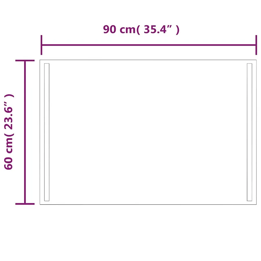 Miroir de salle de bain à LED 90x60 cm - 5