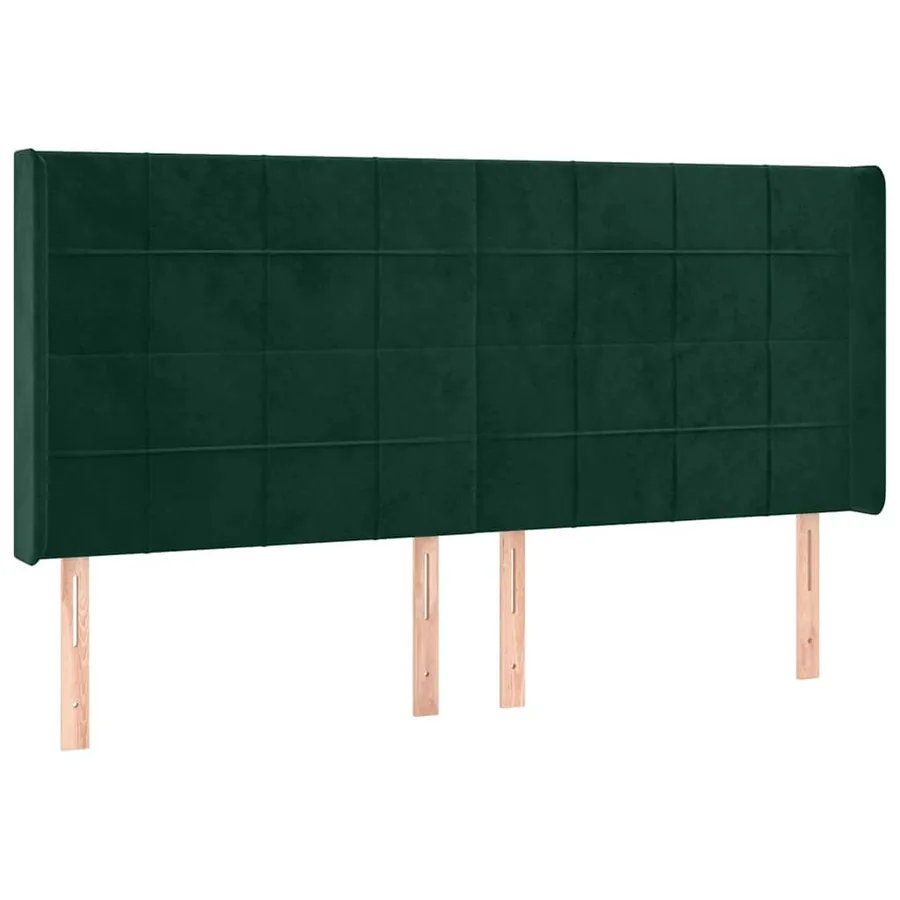 Tête de lit à LED Vert foncé 183x16x118/128 cm Velours - 3