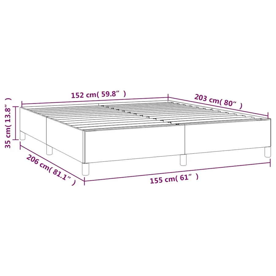 Cadre de lit sans matelas gris clair 152x203 cm velours - 10