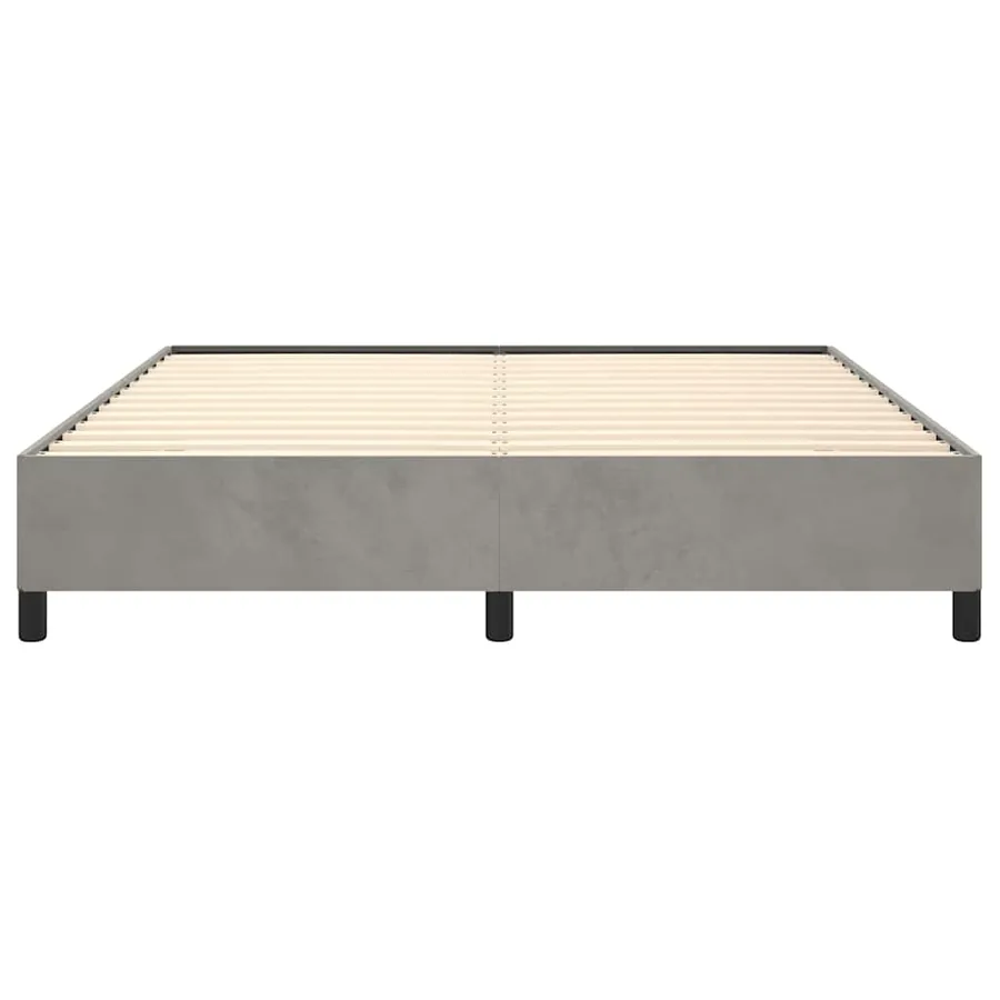 Cadre de lit sans matelas gris clair 152x203 cm velours - 6