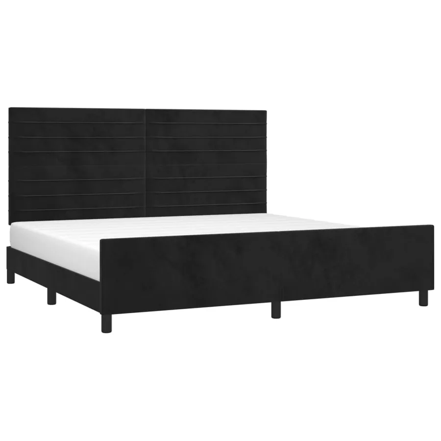 Cadre de lit sans matelas noir 200x200 cm velours - 3