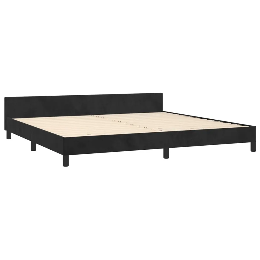 Cadre de lit sans matelas noir 200x200 cm velours - 5