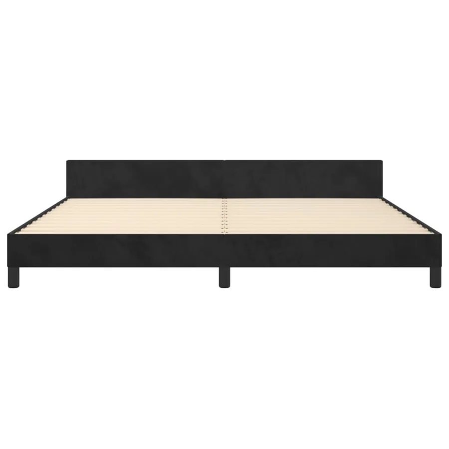 Cadre de lit sans matelas noir 200x200 cm velours - 6