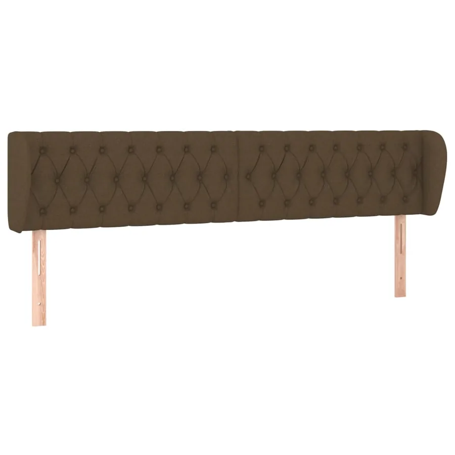 Tête de lit avec oreilles Marron foncé 183x23x78/88 cm Tissu - 2
