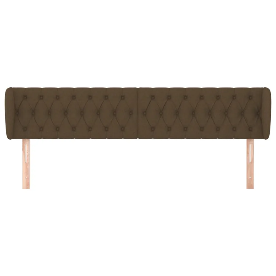 Tête de lit avec oreilles Marron foncé 183x23x78/88 cm Tissu - 3