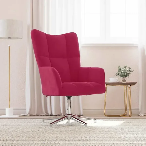 Chaise de relaxation Rouge bordeaux Velours