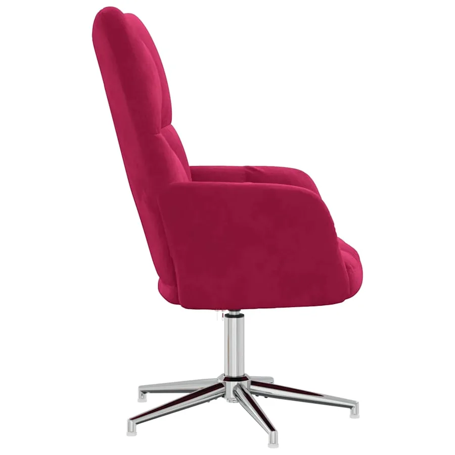 Chaise de relaxation Rouge bordeaux Velours - 4