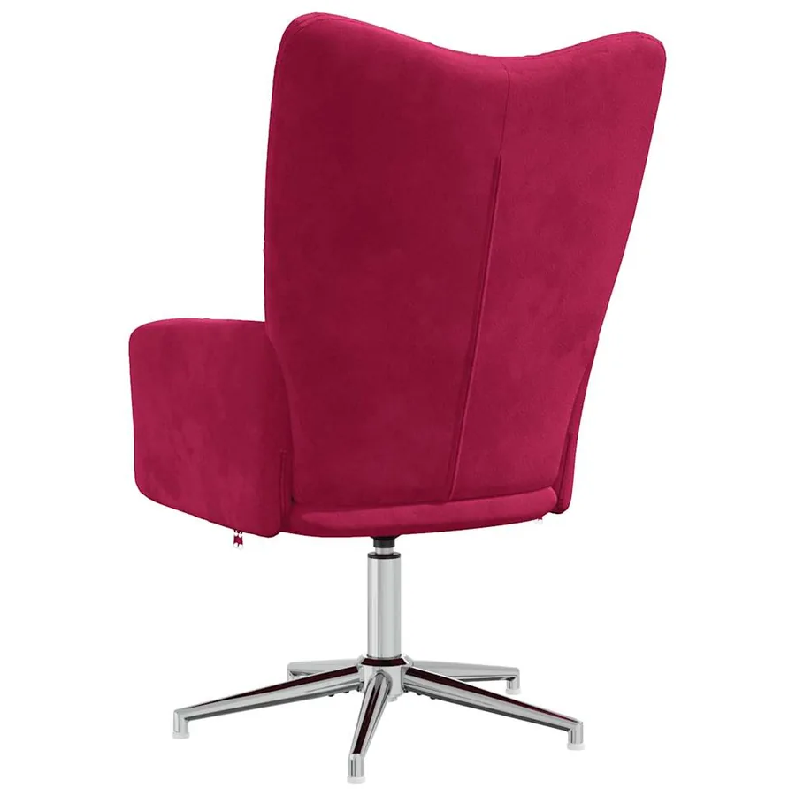 Chaise de relaxation Rouge bordeaux Velours - 5