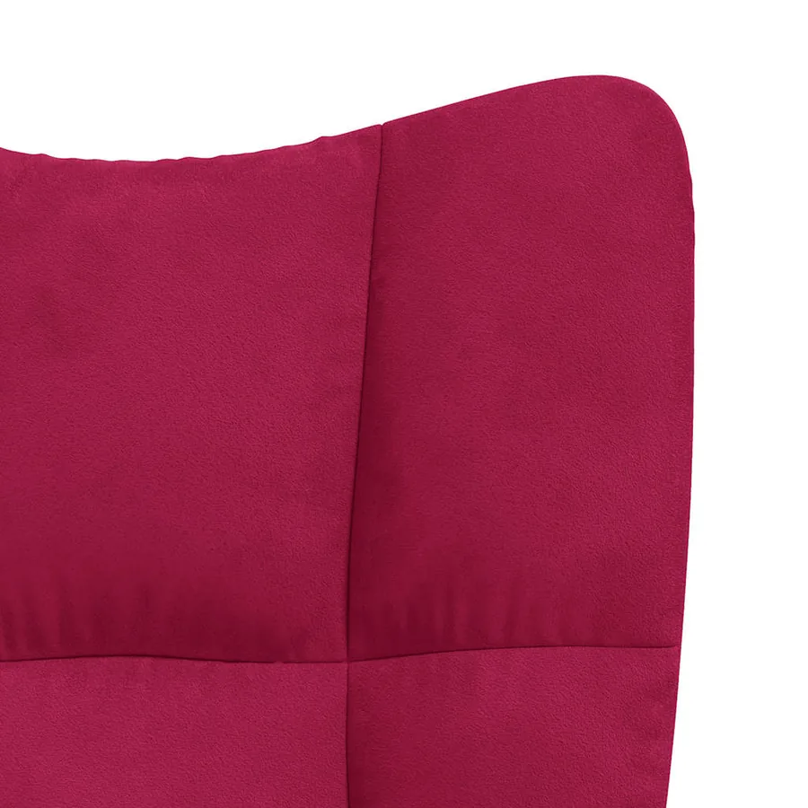 Chaise de relaxation Rouge bordeaux Velours - 6