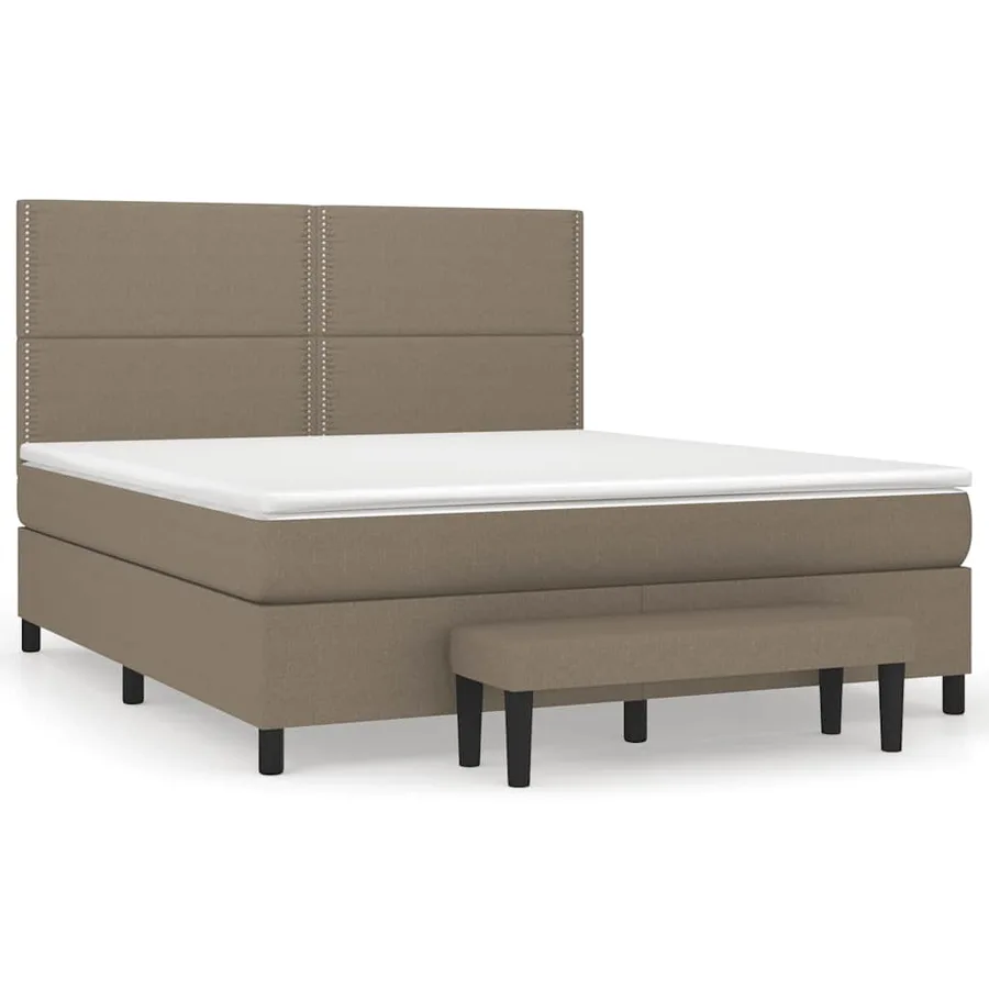 Sommier à lattes de lit avec matelas Taupe 180x200 cm Tissu - 2