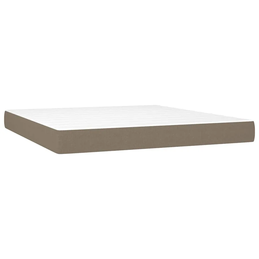 Sommier à lattes de lit avec matelas Taupe 180x200 cm Tissu - 6
