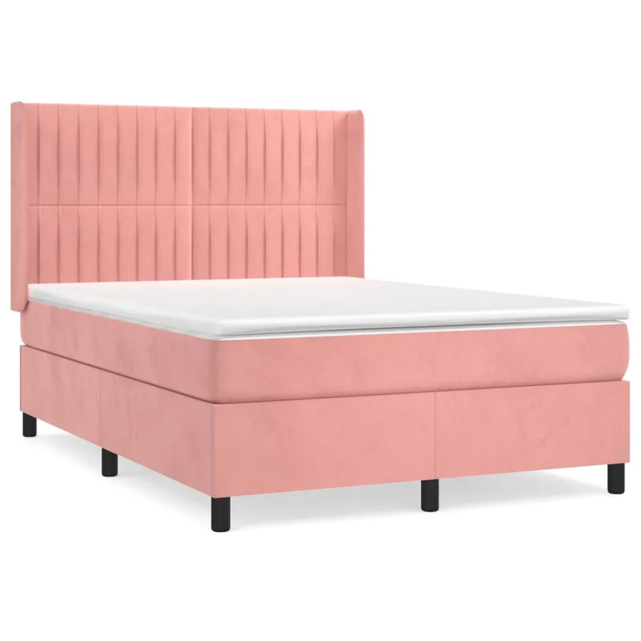 Sommier à lattes de lit avec matelas Rose 140x190 cm Velours - 2