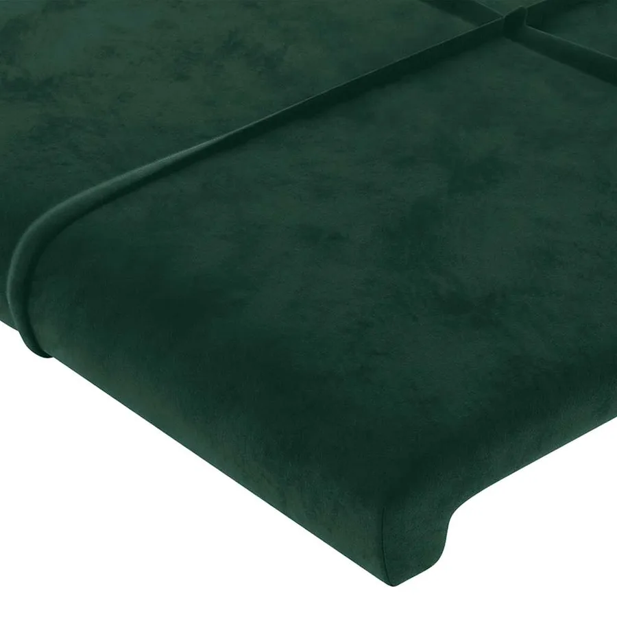 Cadre de lit sans matelas vert foncé 100x200 cm velours - 10